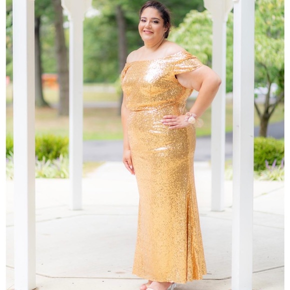 Long bridesmaid silver sequin dress - Picture 5 of 5